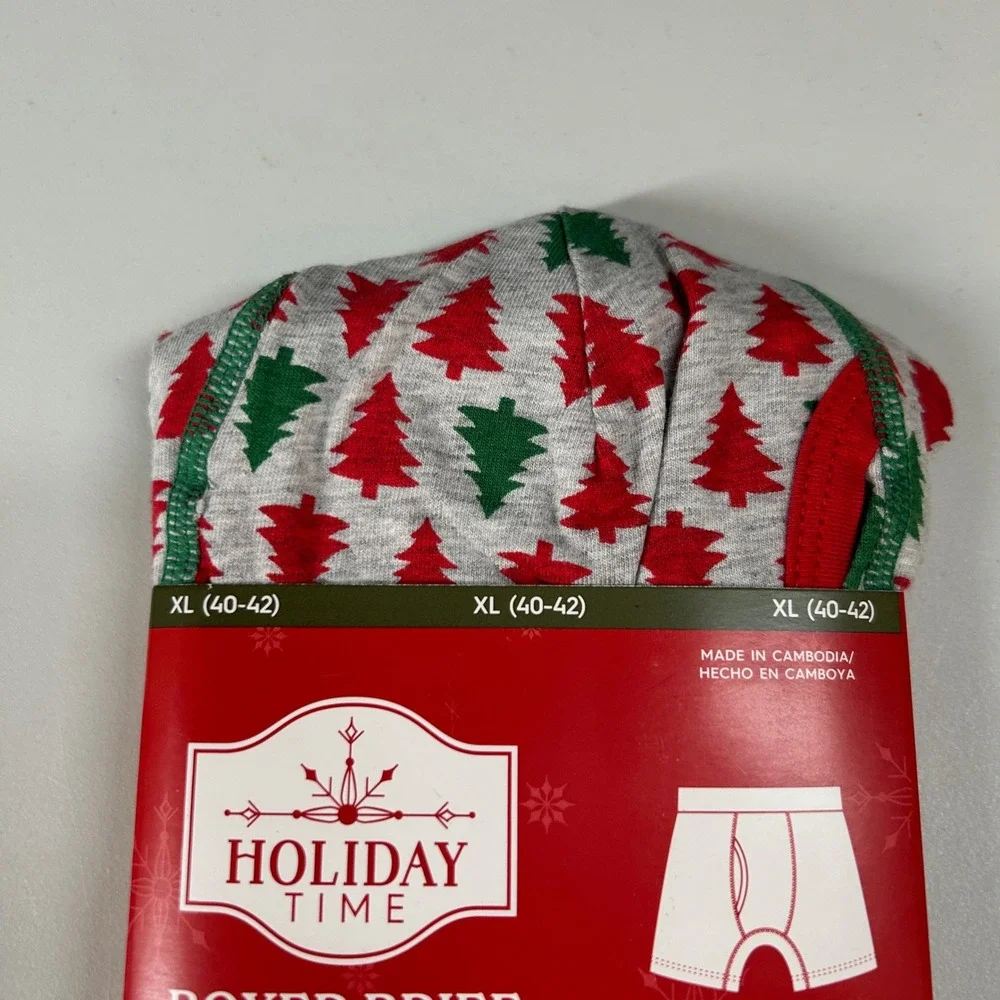 Holiday Time Christmas Tree Boxer Briefs Holiday Underwear Mens‎ XL 40-42 NWT